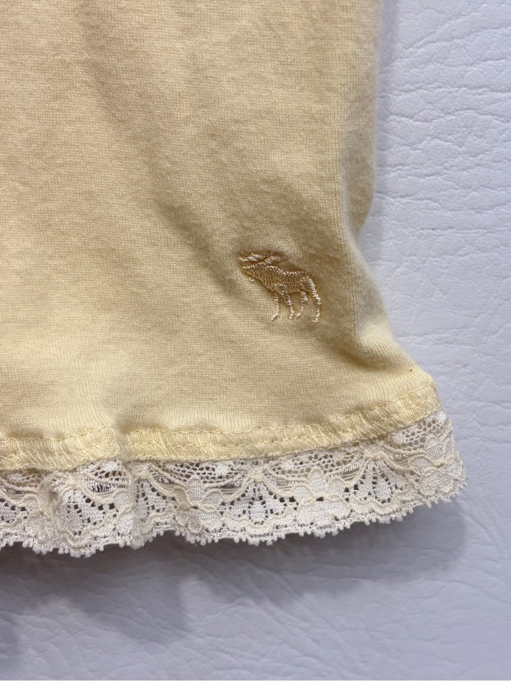 Vintage Abercrombie Yellow Lace-Trim Tank Top Small - Picture 5 of 12
